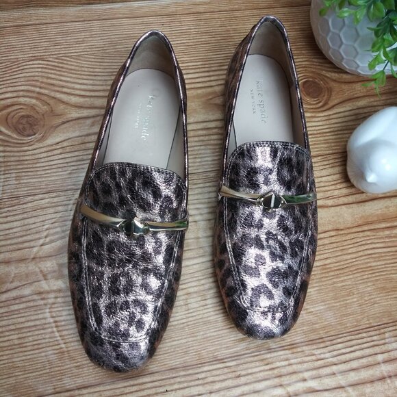 KATE SPADE NEW YORK Lana bronze flats loafers women's size 7M - Picture 2 of 11